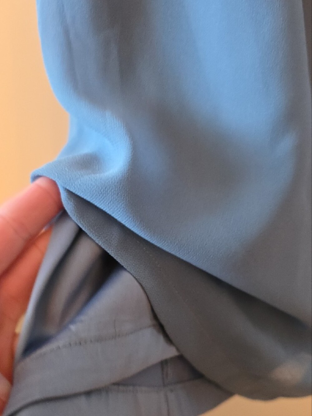 Lulu's Dusty Blue Ruffle-Trim Wide Leg Jumpsuit - Picture 3 of 6